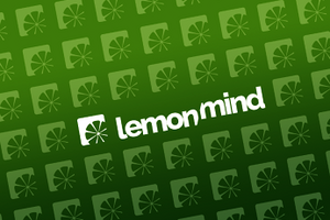 LemonMind Logo vor grünem Signet Pattern